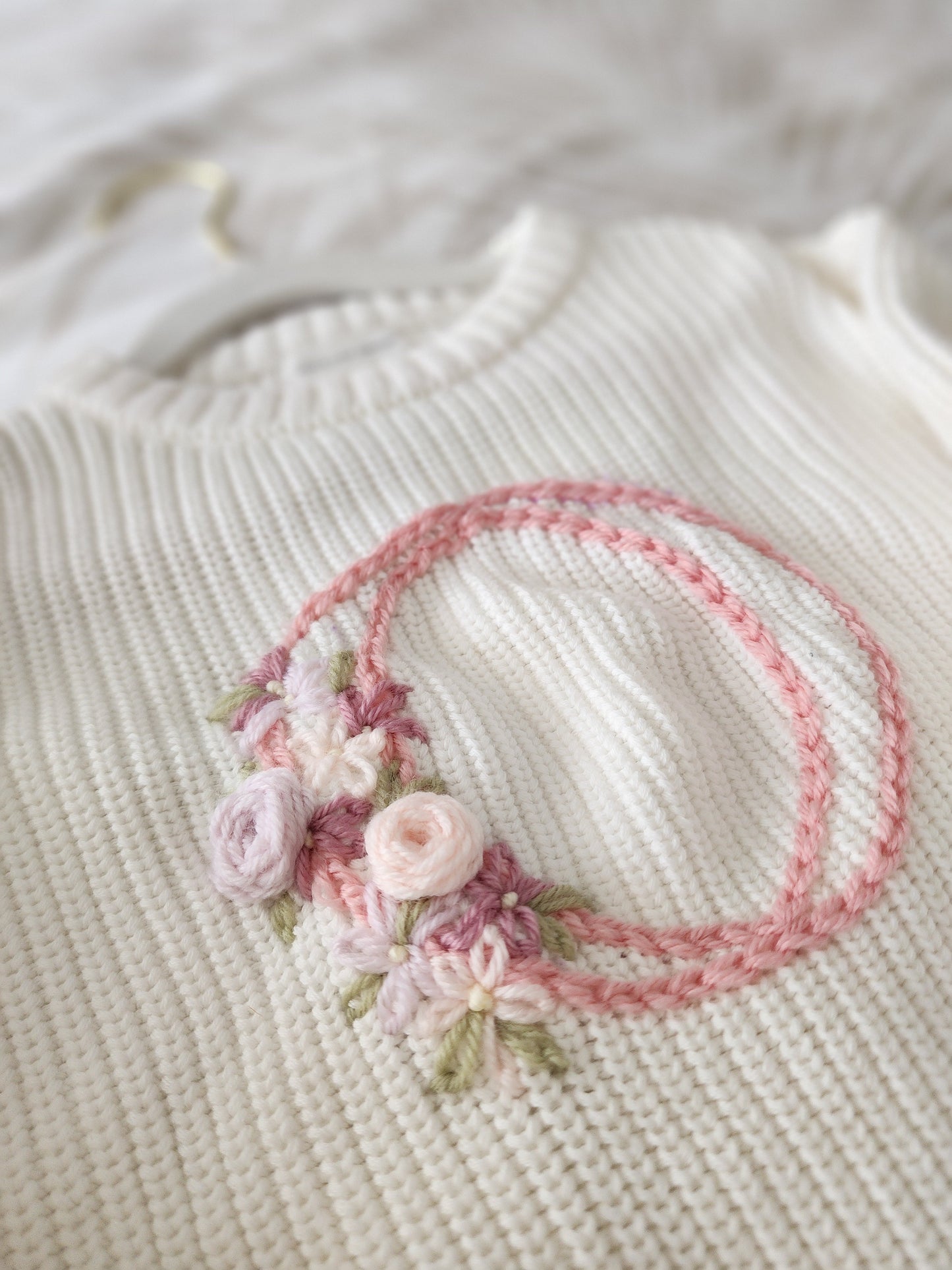 Blooming Initial Jumper - Vanilla Cream