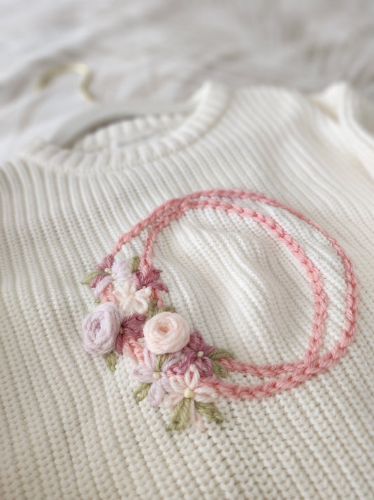 Blooming Initial Jumper - Vanilla Cream