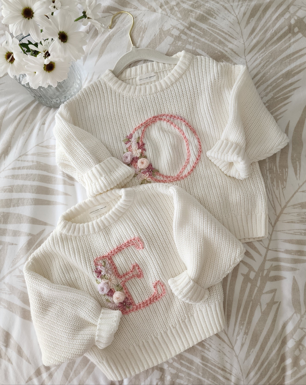 Blooming Initial Jumper - Vanilla Cream