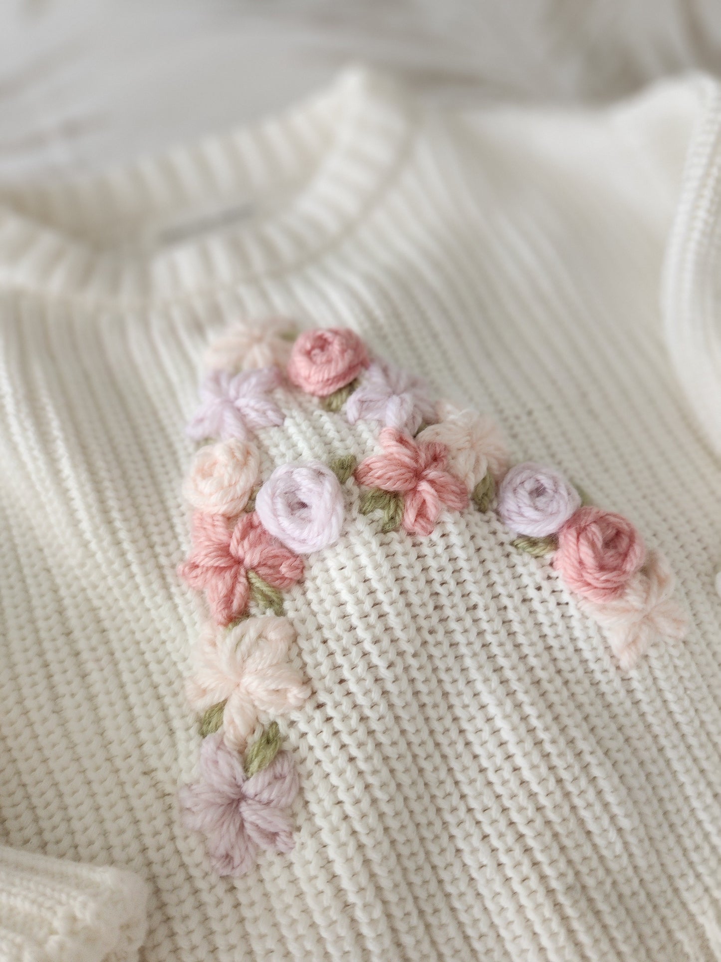 Floral Initial Jumper - Vanilla Cream