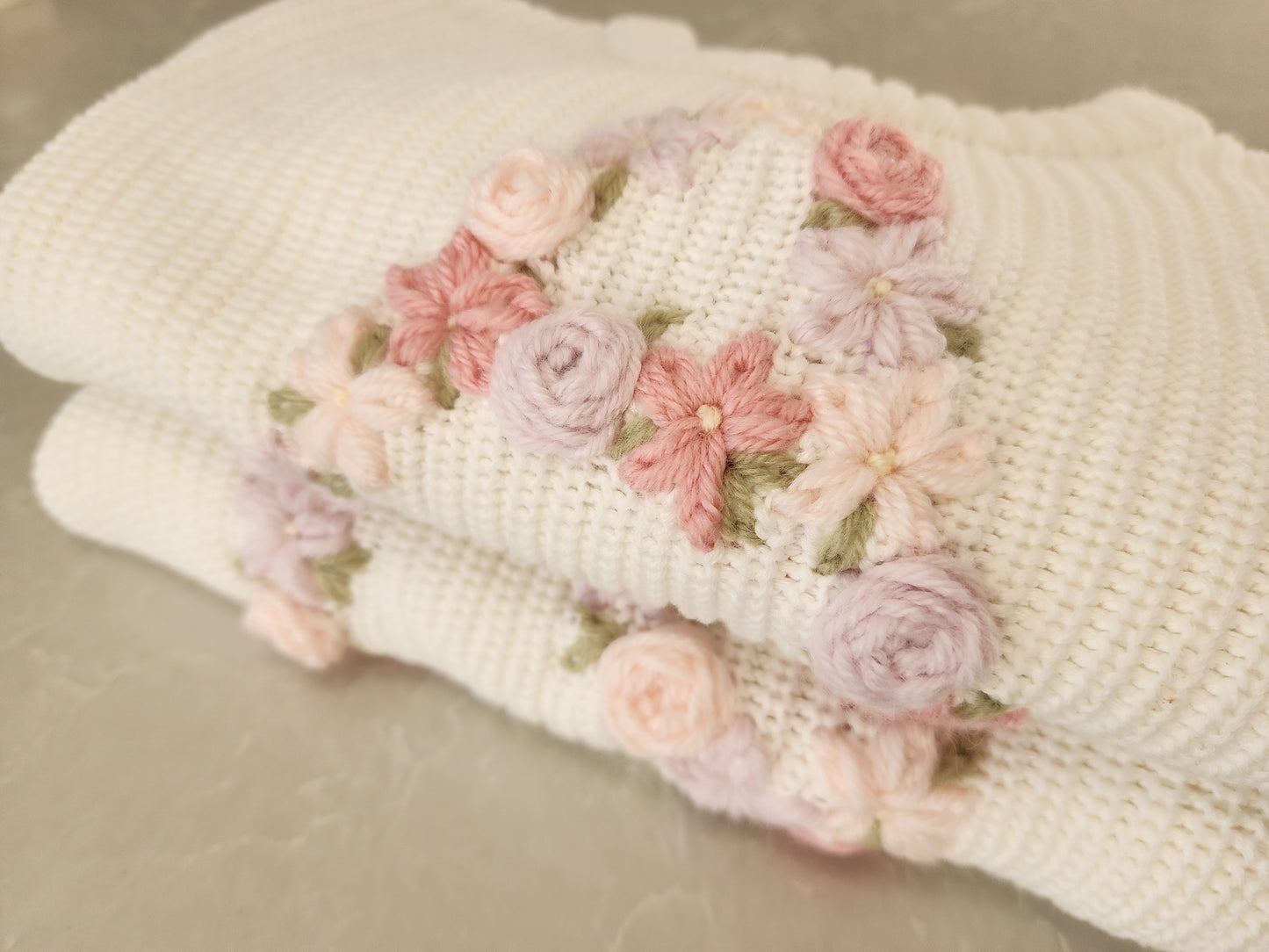 Floral Initial Jumper - Vanilla Cream