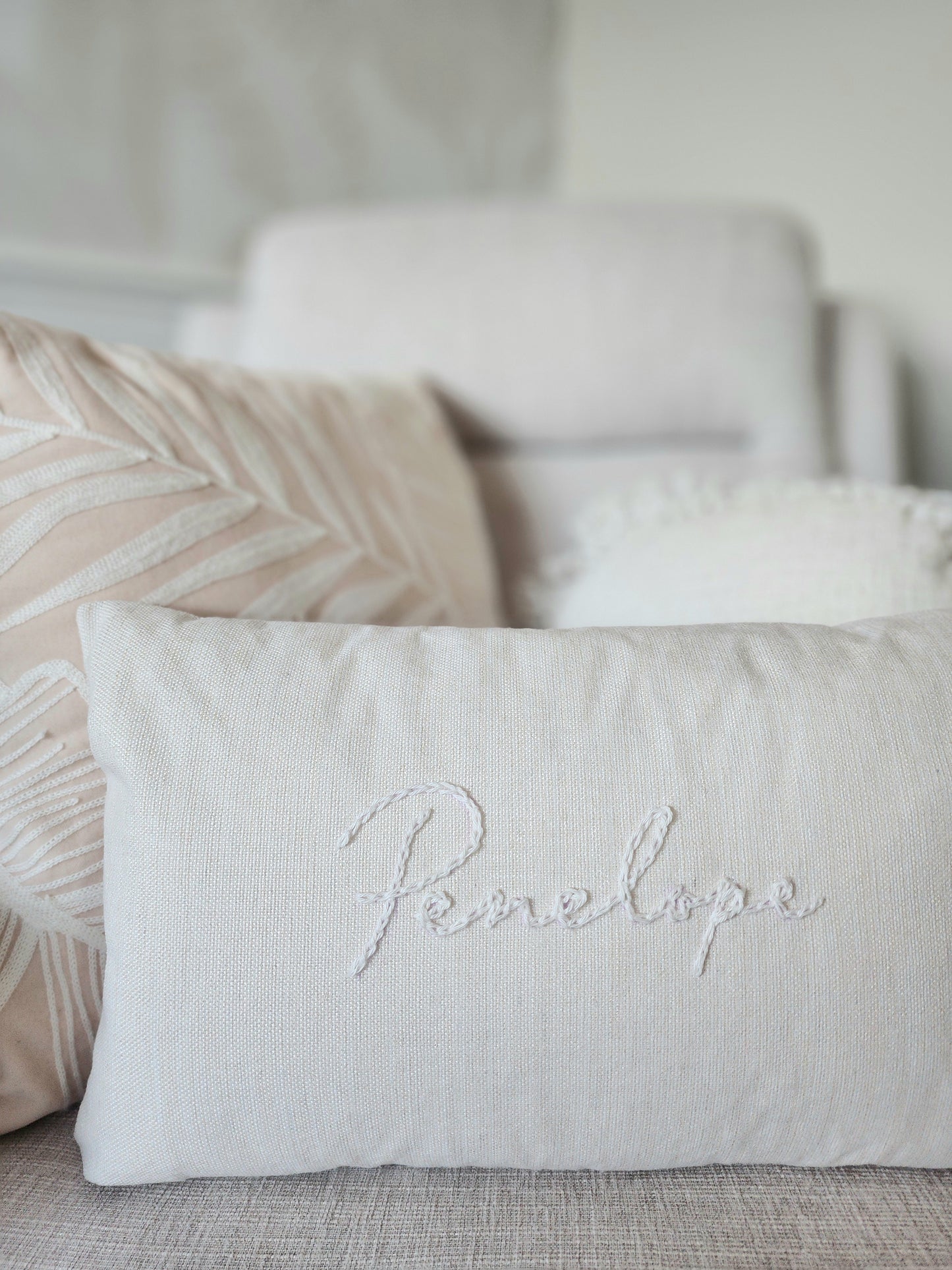 Linen Cushion • Minimalist Name