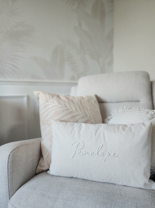 Linen Cushion • Minimalist Name