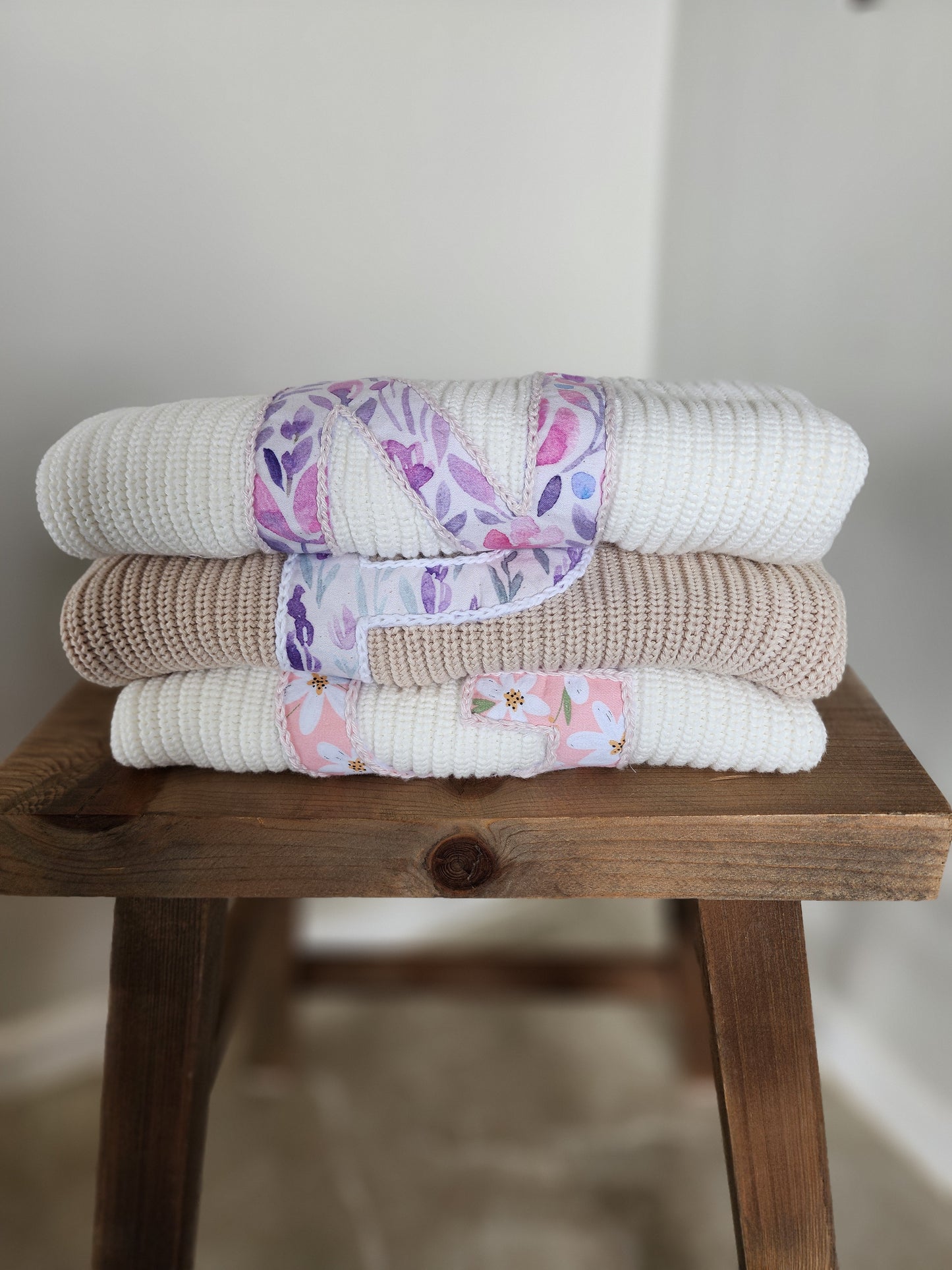 Patchwork Initial Knit Jumper