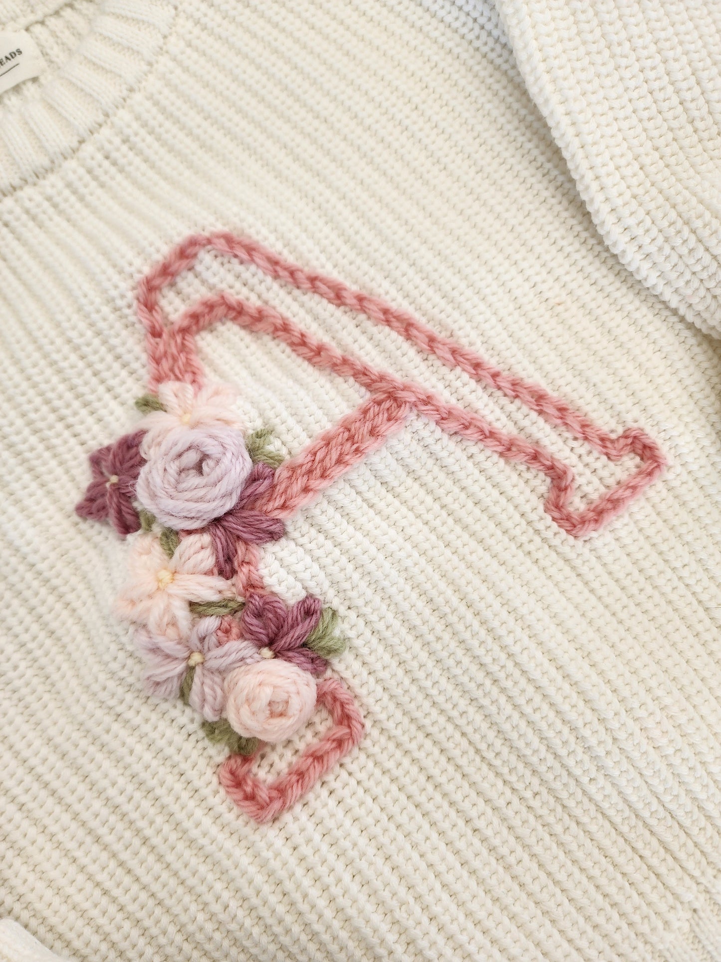 Blooming Initial Jumper - Vanilla Cream