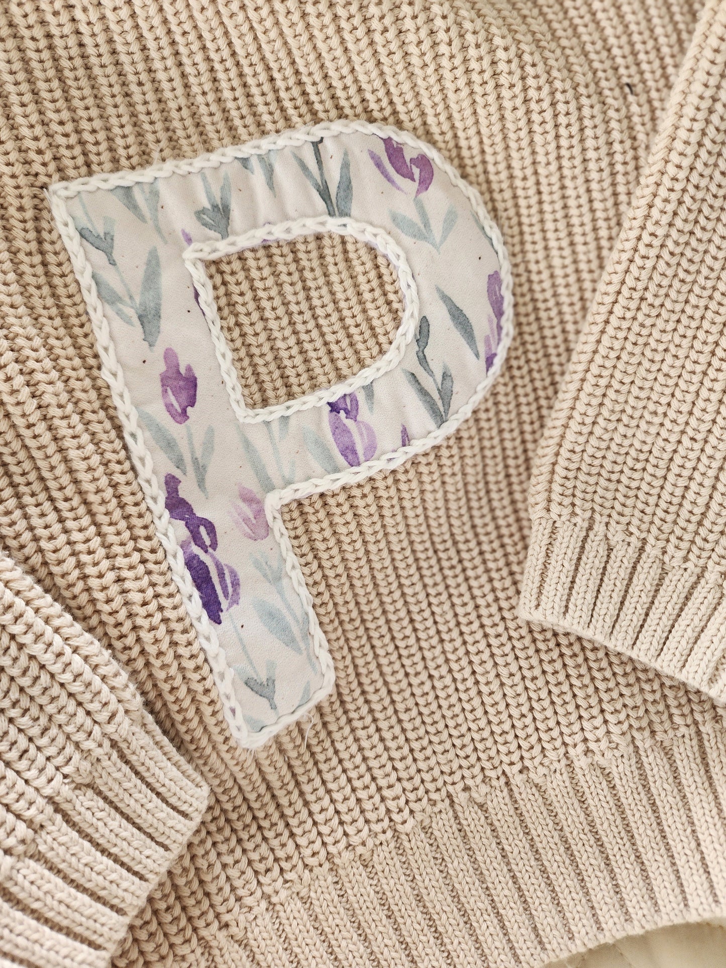 Patchwork Initial Knit Jumper