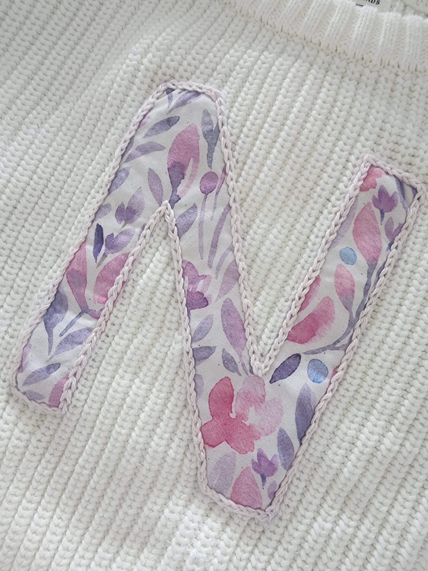 Patchwork Initial Knit Jumper